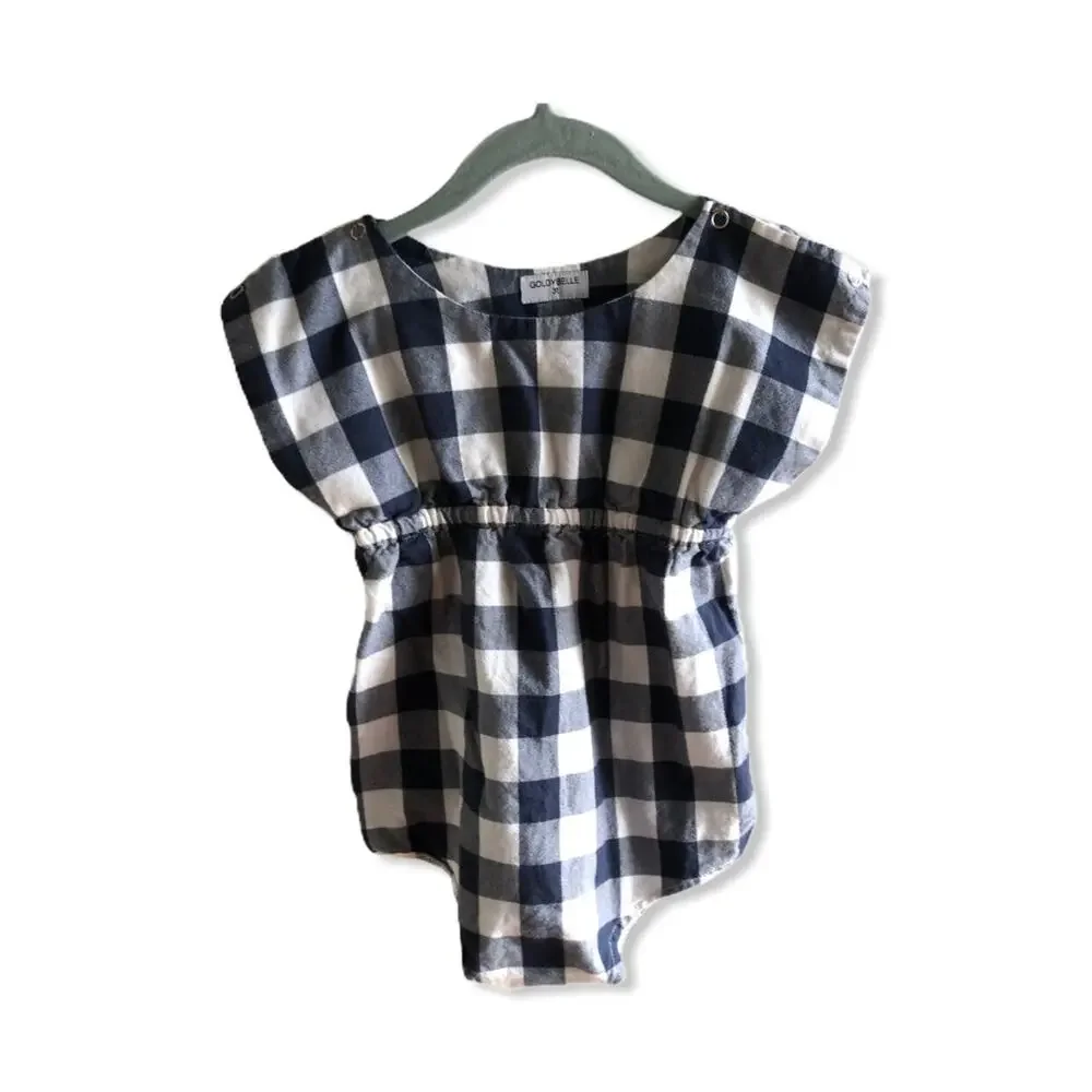 Goldybelle Navy Gingham Romper Size 3T